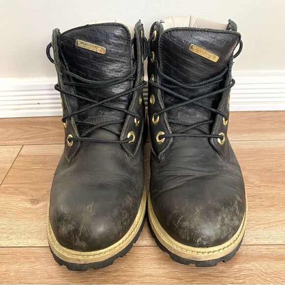 Timberland Classic Black Leather Waterproof Boots Womens Size 4.5 - Picture 2 of 9